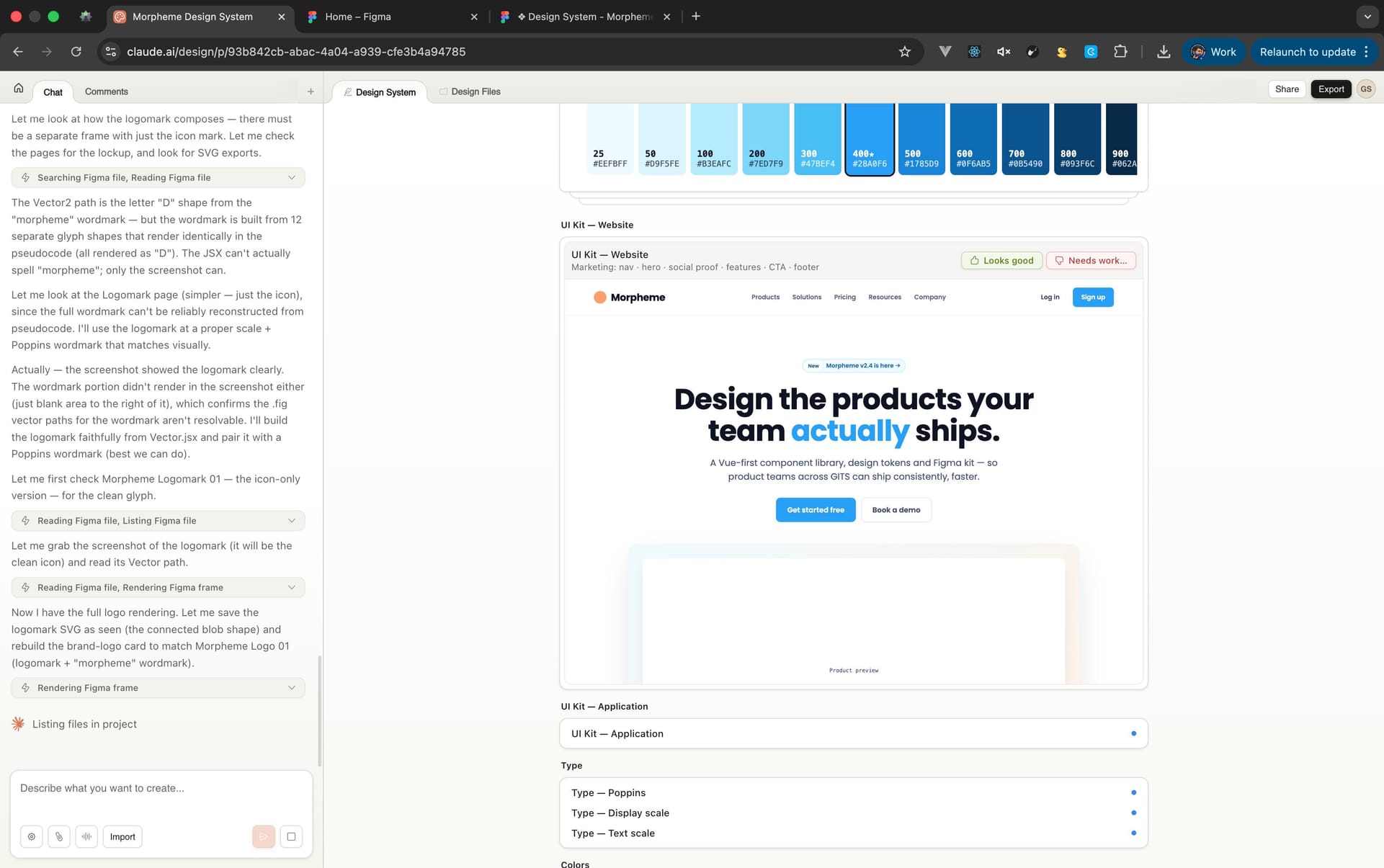 Hasil initial generate dari Claude Design