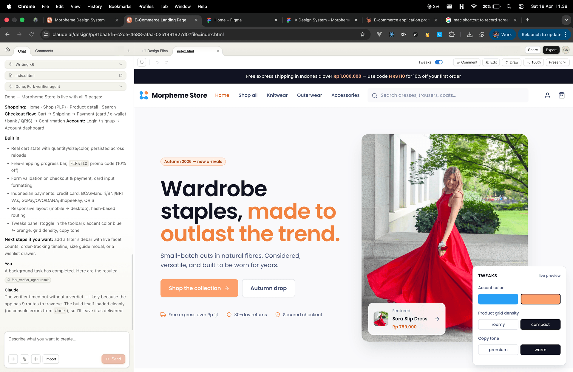 Hasil akhir aplikasi E-Commerce